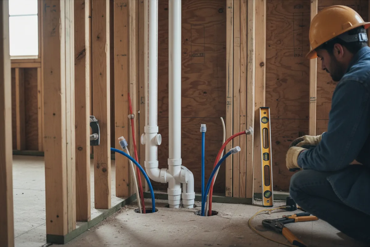Drain and supply rough-in during Garbage Disposal Repair in Ocean View