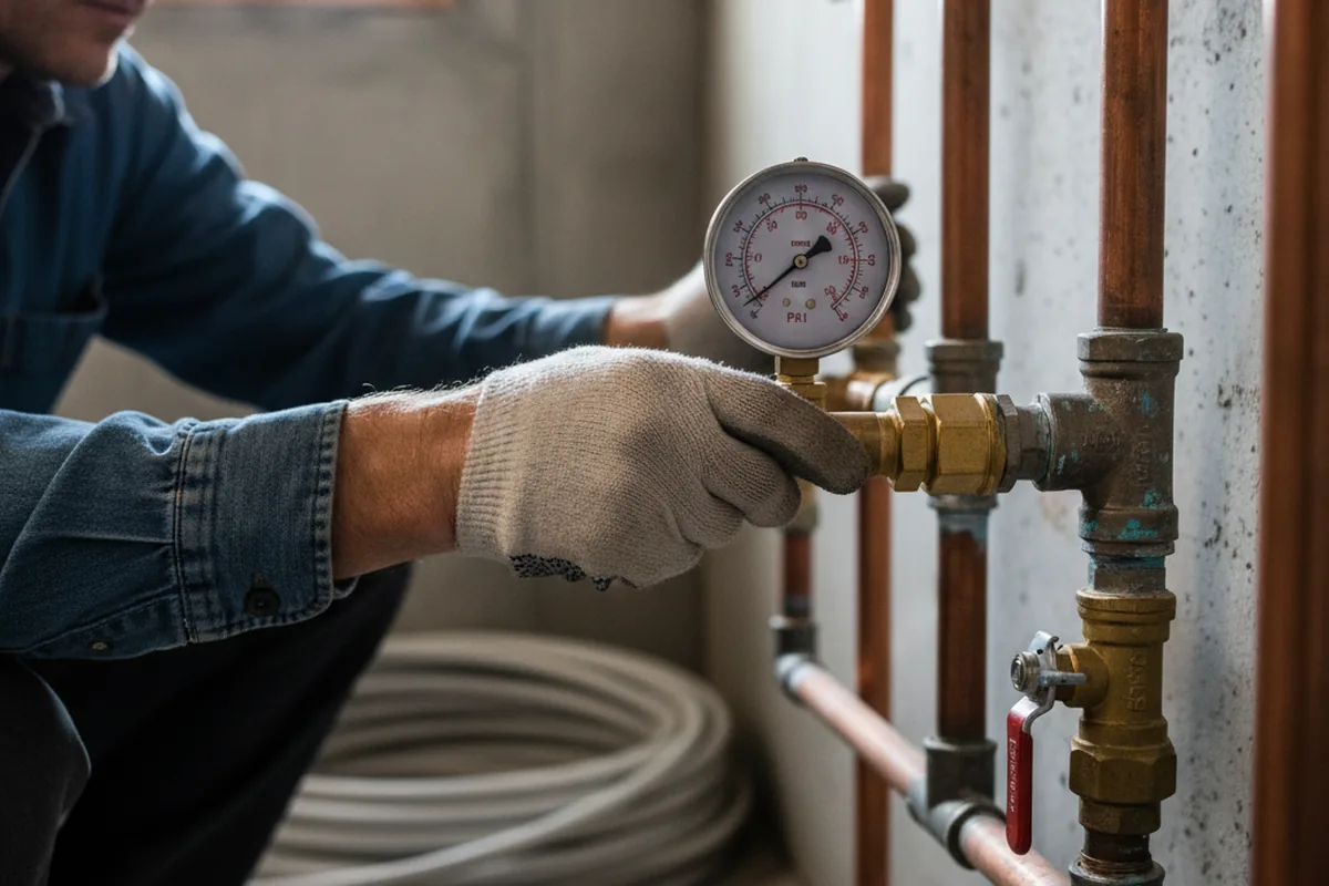 Pressure testing a repaired line during Water Line Repair in Ocean View